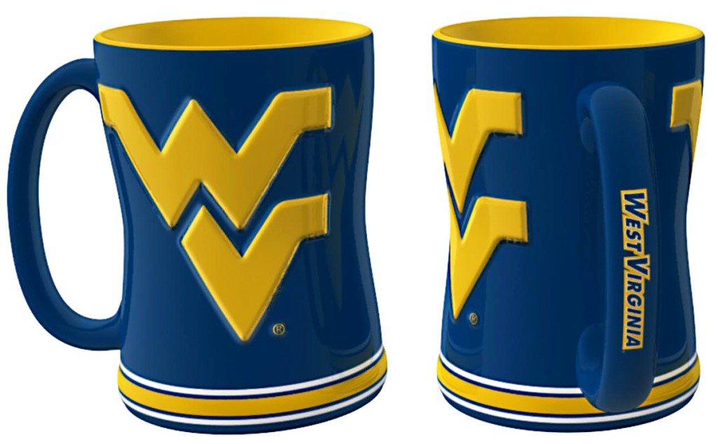 Boelter Brands West Virginia Mountaineers Navy Blue 15Oz. Ceramic Relief Mug