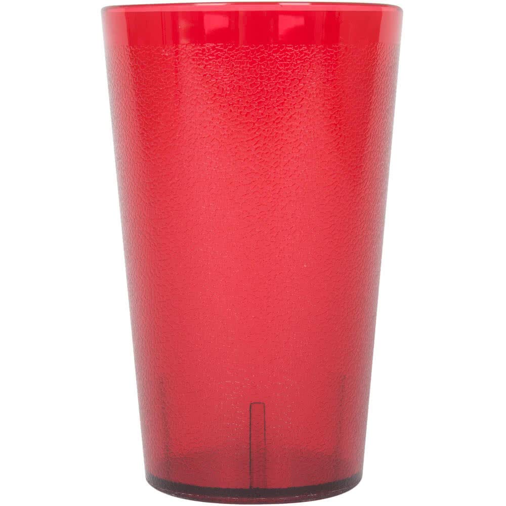 32 oz. (Ounce) Restaurant Tumbler Beverage Cup, Stackable Cups, Break-Resistant Commmerical Plastic, Set of 4 - Red