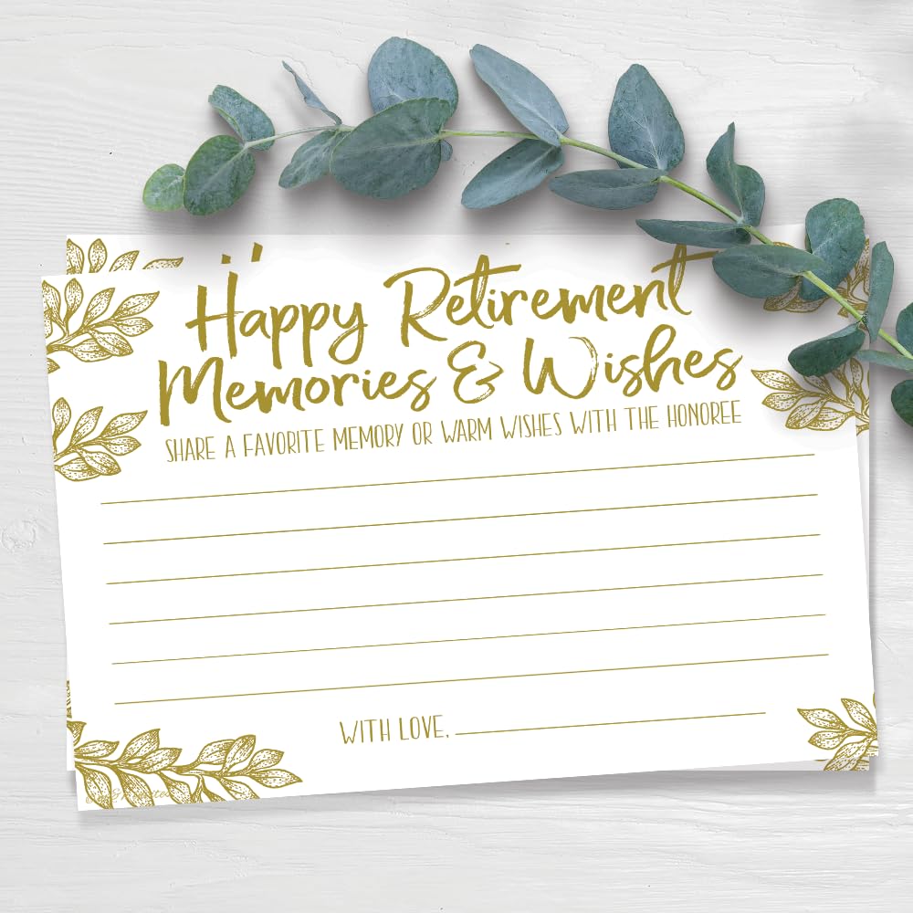 M&H Invites Retirement Memories And Wishes Cards (50 Count) - Retirement Party Activity