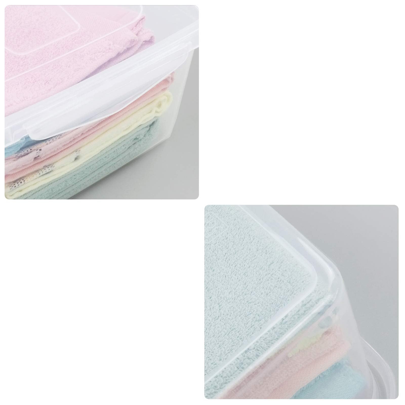 Sandmovie 14 Quart Latch Containers With Lid, Clear Latching Box, 4 Packs