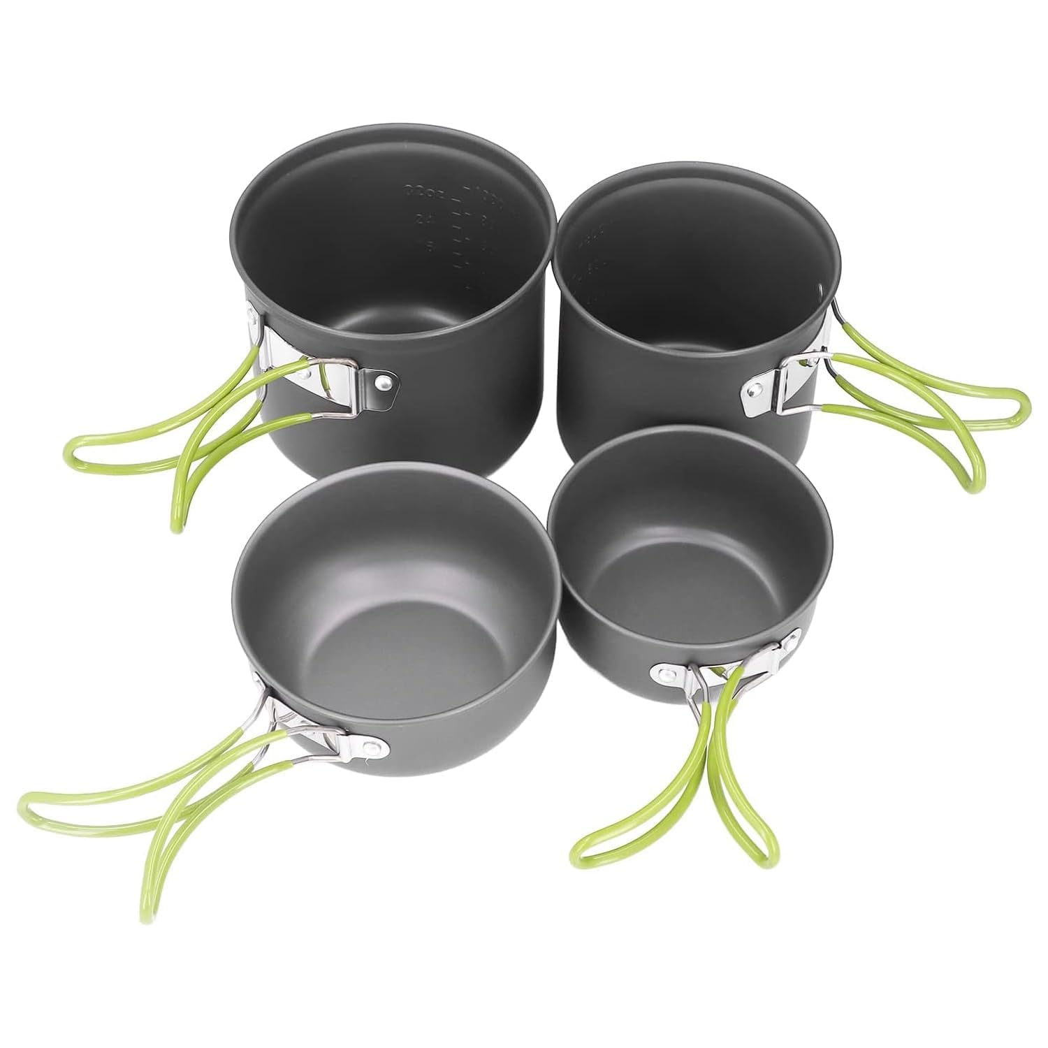 Hacer Compsor203 Camping Cookware Set NonStick Heat Resistant Outdoor Cooking Set 4 Pot Bowl Pan Kits For Trekking Hiking Uten