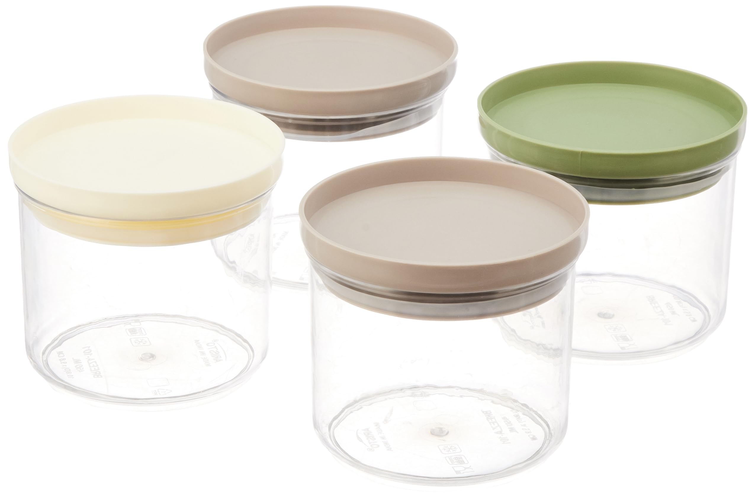 Aristo 101 Airtight Breeza Round Container For Kitchen Storage, Plastic Boxes For Storage, Kitchen Container 450Ml  Set Of 4  