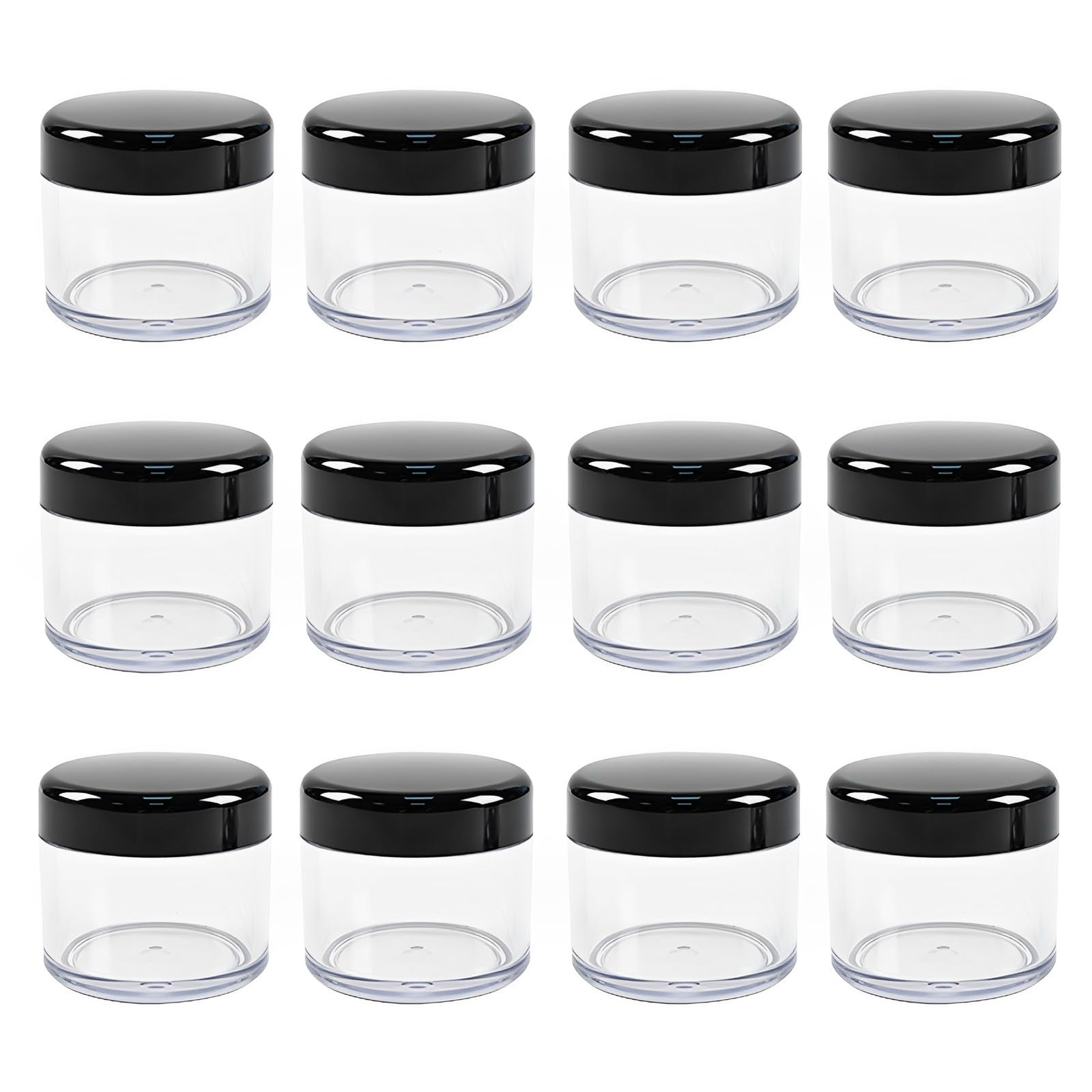 12 Pcs 15Ml/0.5Oz Small Travel Containers, Cosmetic Sample Containers With Lids Bpa Free, Black Plastic Sample Container, Refill