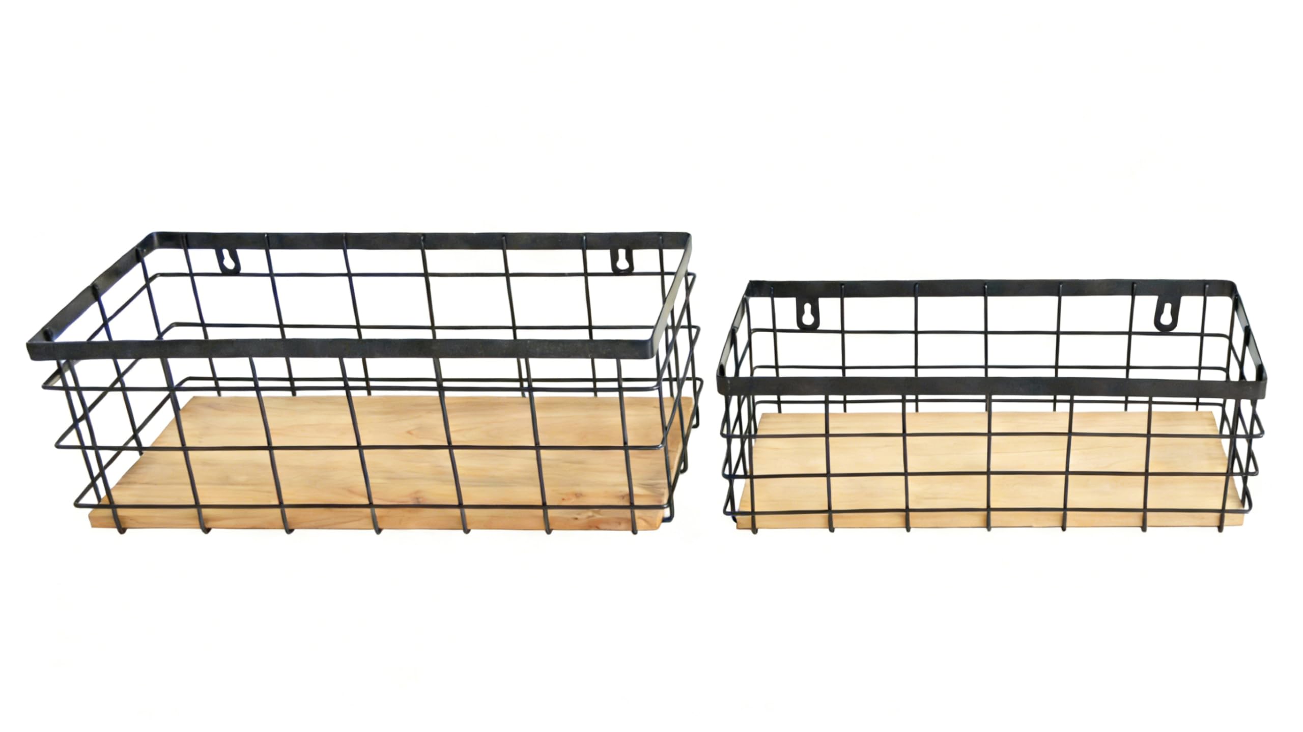 ShabbyDecor Metal Wire Basket for Kitchen Cabinets,Pantry,Bathroom,Set of 2