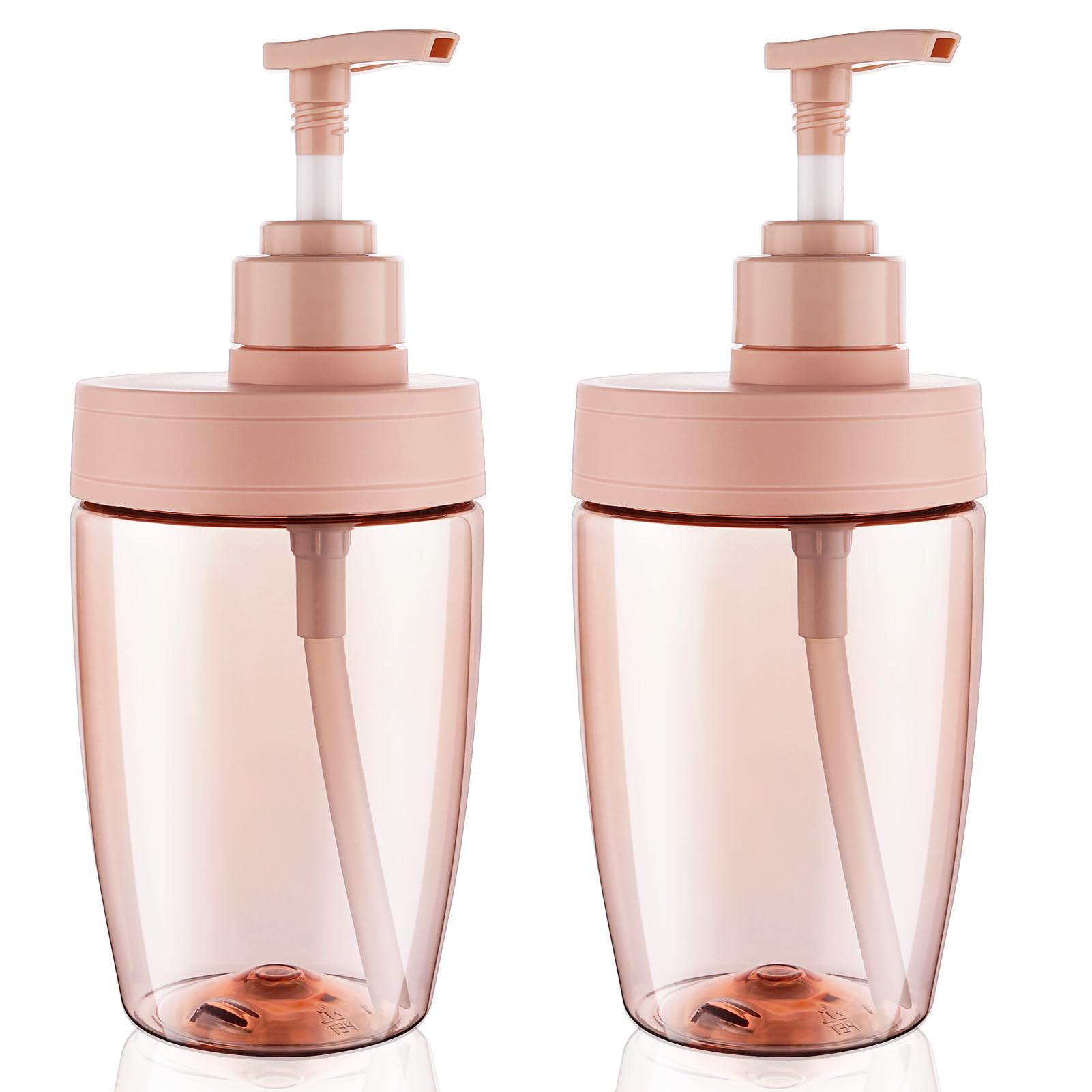 Kitchen Gims Soap Dispenser Empty Pump Bottles Dispenser 16Oz 2 Pack With Labels (Pink)