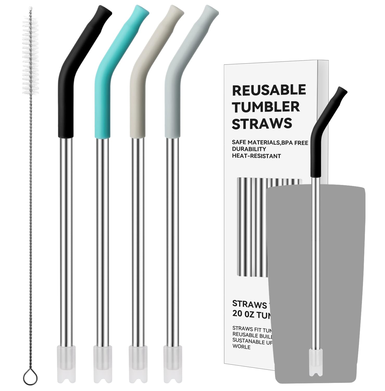 Stainless Steel Straws Reusable For 20 Oz Yeti Tumbler, 20Oz Stanley Cup