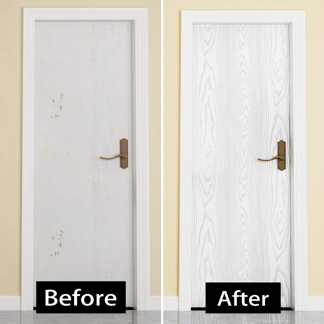 Livelynine 15.8 X197 Inch White Wood Contact Paper For Cabinets Countertop Peel And Stick Wood Wallpaper Self Adhesive Shelf Lin