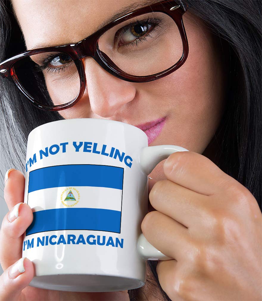 I 'M Not Yelling I Am Nicaraguan Nicaragua Nicaraguans Coffee Tea Mug Cup Holiday Christmas Hanukkah Gift For Men & Women