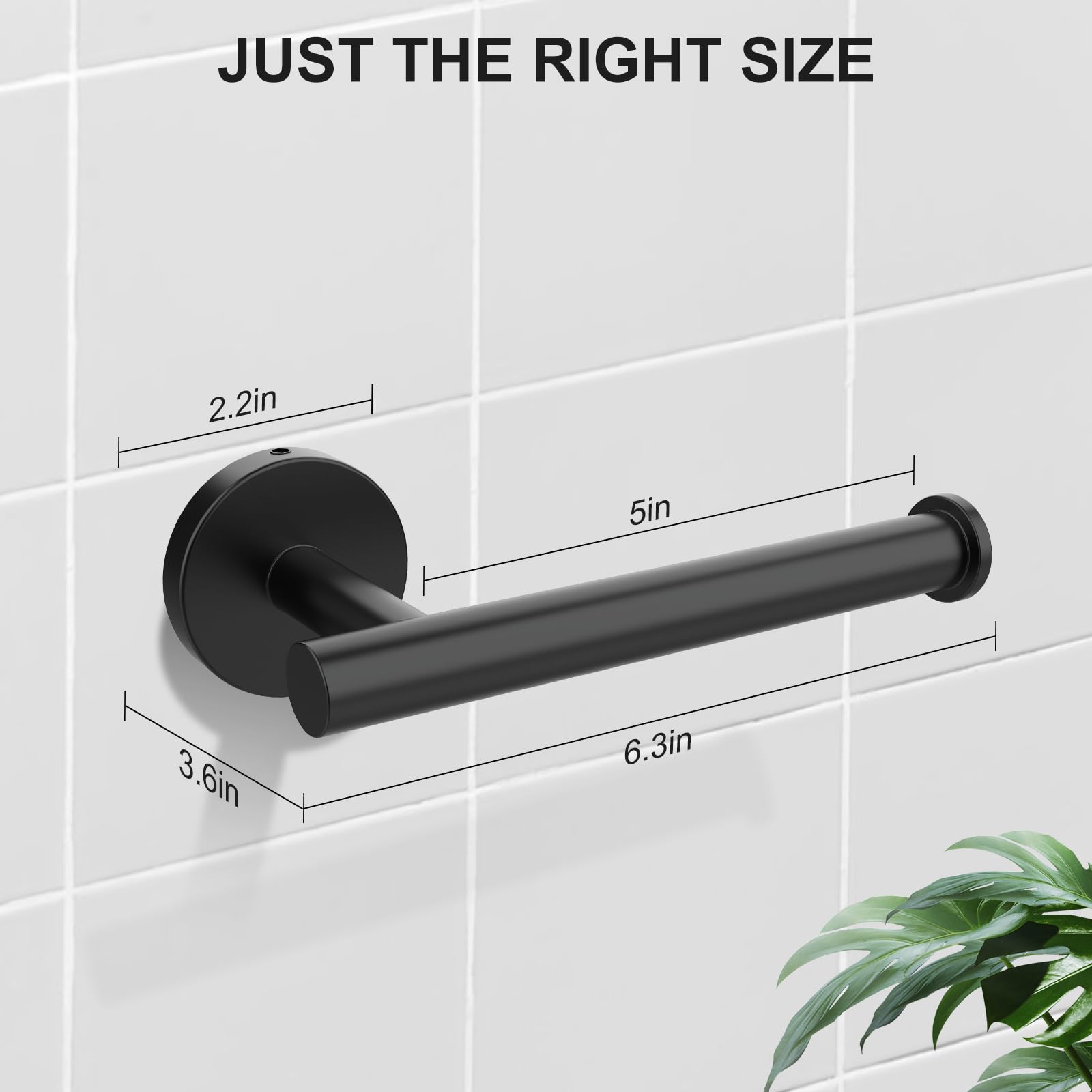 Setsail Toilet Paper Holder Screw-In 3 Packs Matte Black Bathroom Toilet Paper Roll Holders Wall Mount Stainless Steel Tissue Ho