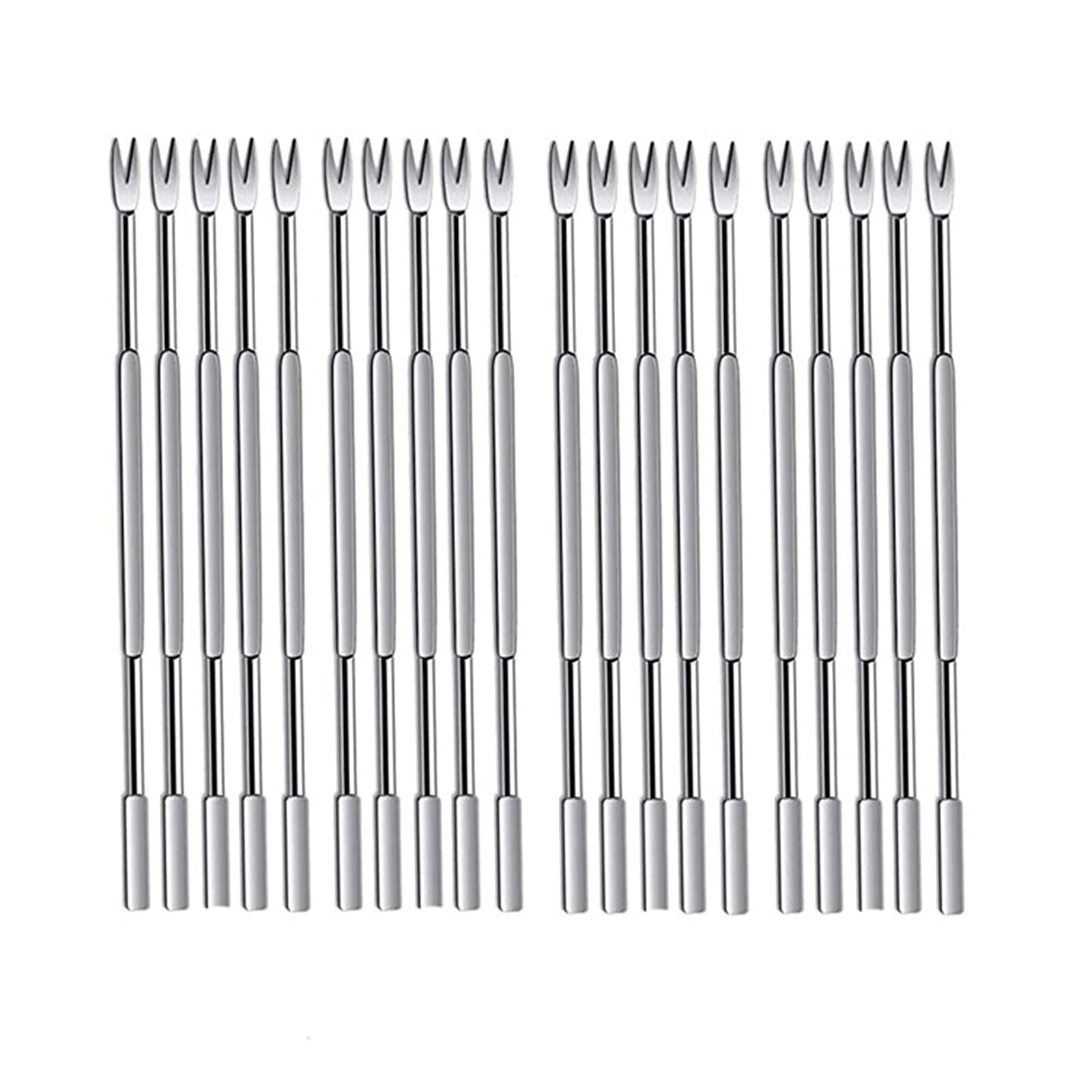 20 Pcs Robust And Lobster Forks, Sea Food Tools Set, Nut Cracker, Nut Picker Tool Fruit Fork Stainless Steel Walnut Clip Silver