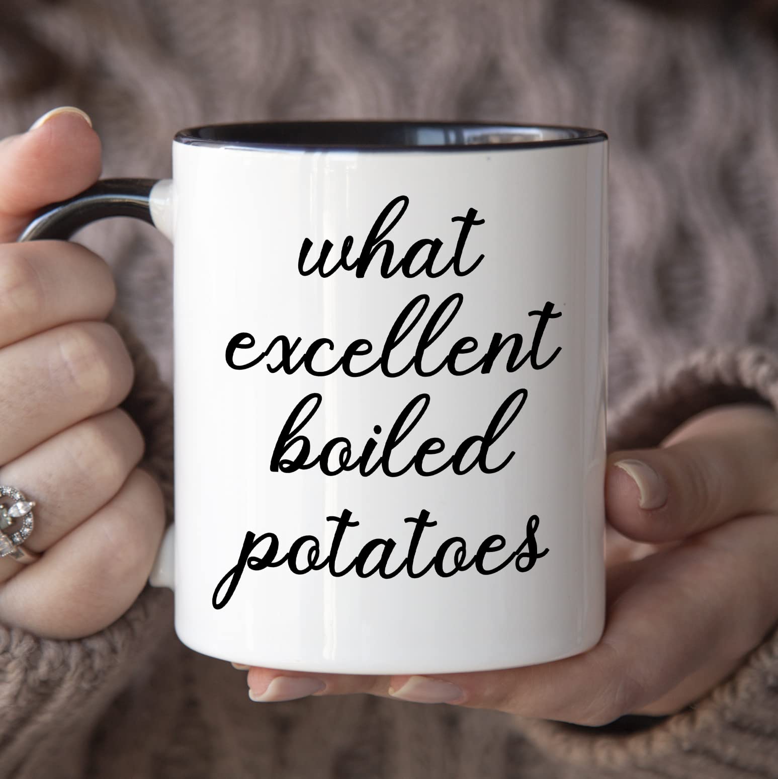YouNique Designs Jane Austen Mug - 11 Ounces, Pride and Prejudice Quote, Literary Mug (Black Handle)