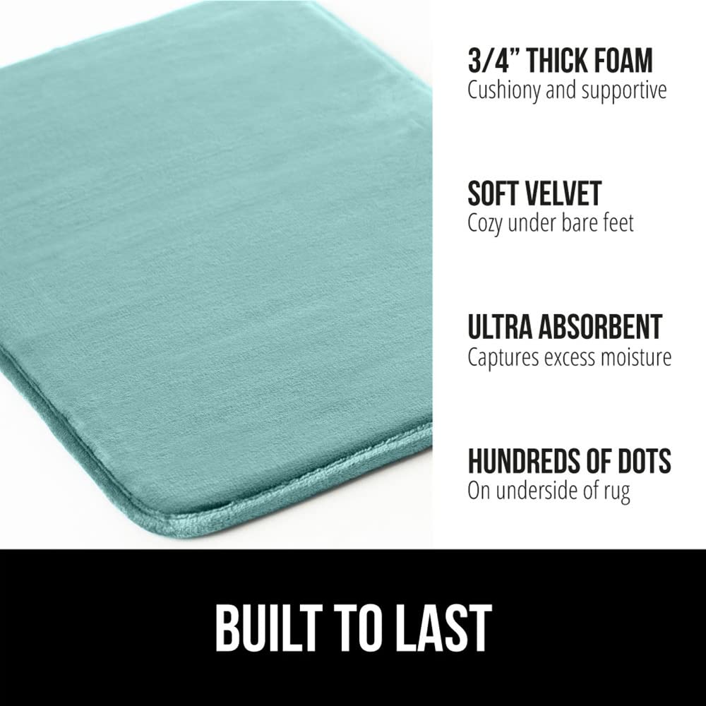GORILLA GRIP Memory Foam Bath Mat, Soft Absorbent Velvet Bathroom Mats, Durable Dots on Underside, Machine Washable Bathmat, Car