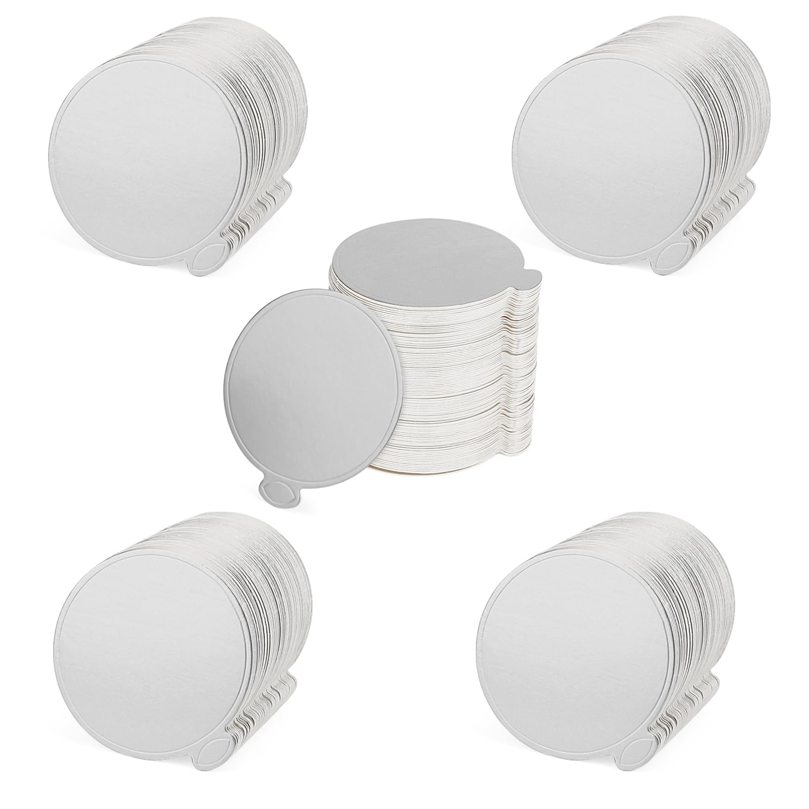 Senjeok 500 Pcs 3.5 Inch Silver Mini Cake Boards, Round Cake Cardboard, Mini Cupcake Boards Cake Base For Mousse, Dessert Displa