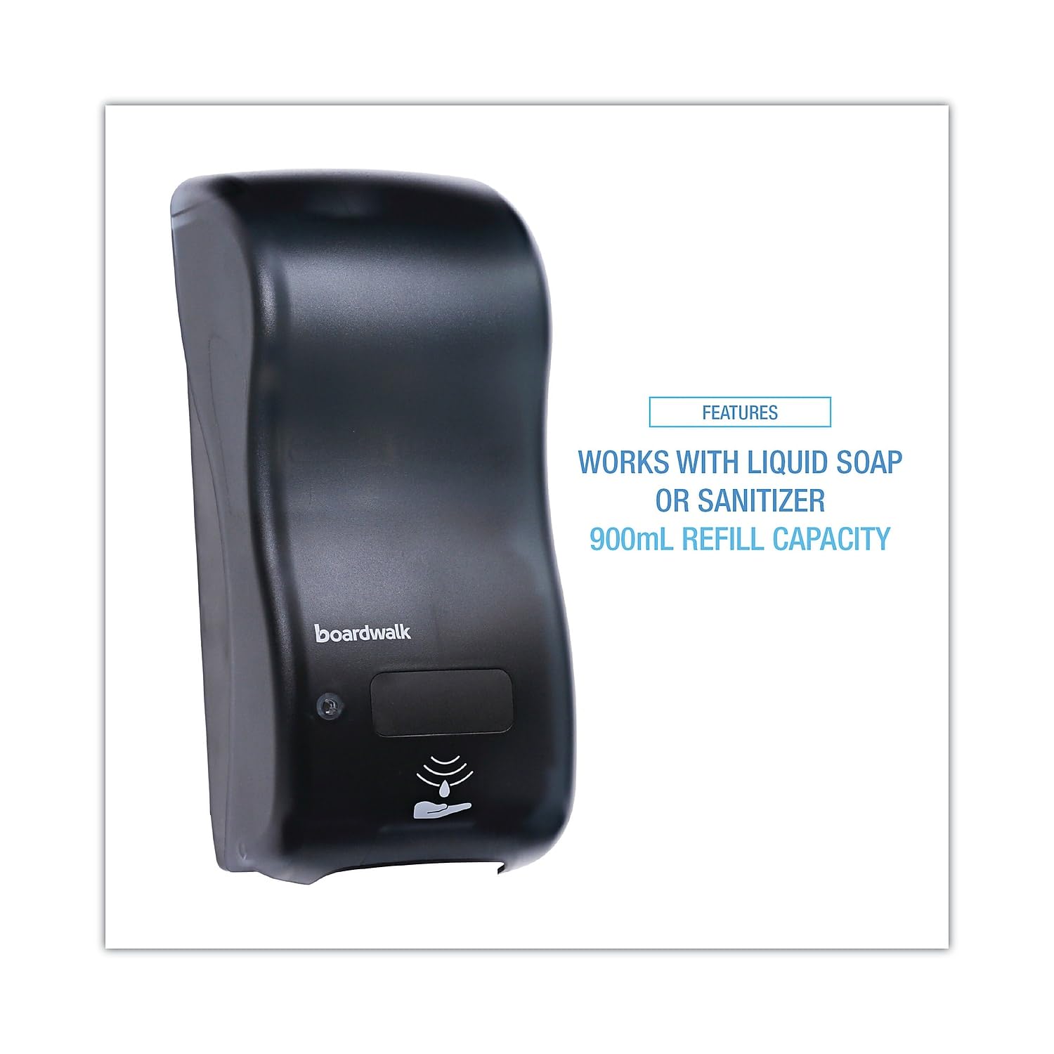 Boardwalk Shf900Sbbw 5.25 In. X 4 In. X 12 In. 900 Ml Rely Hybrid Foam Soap Dispenser - Black Pearl