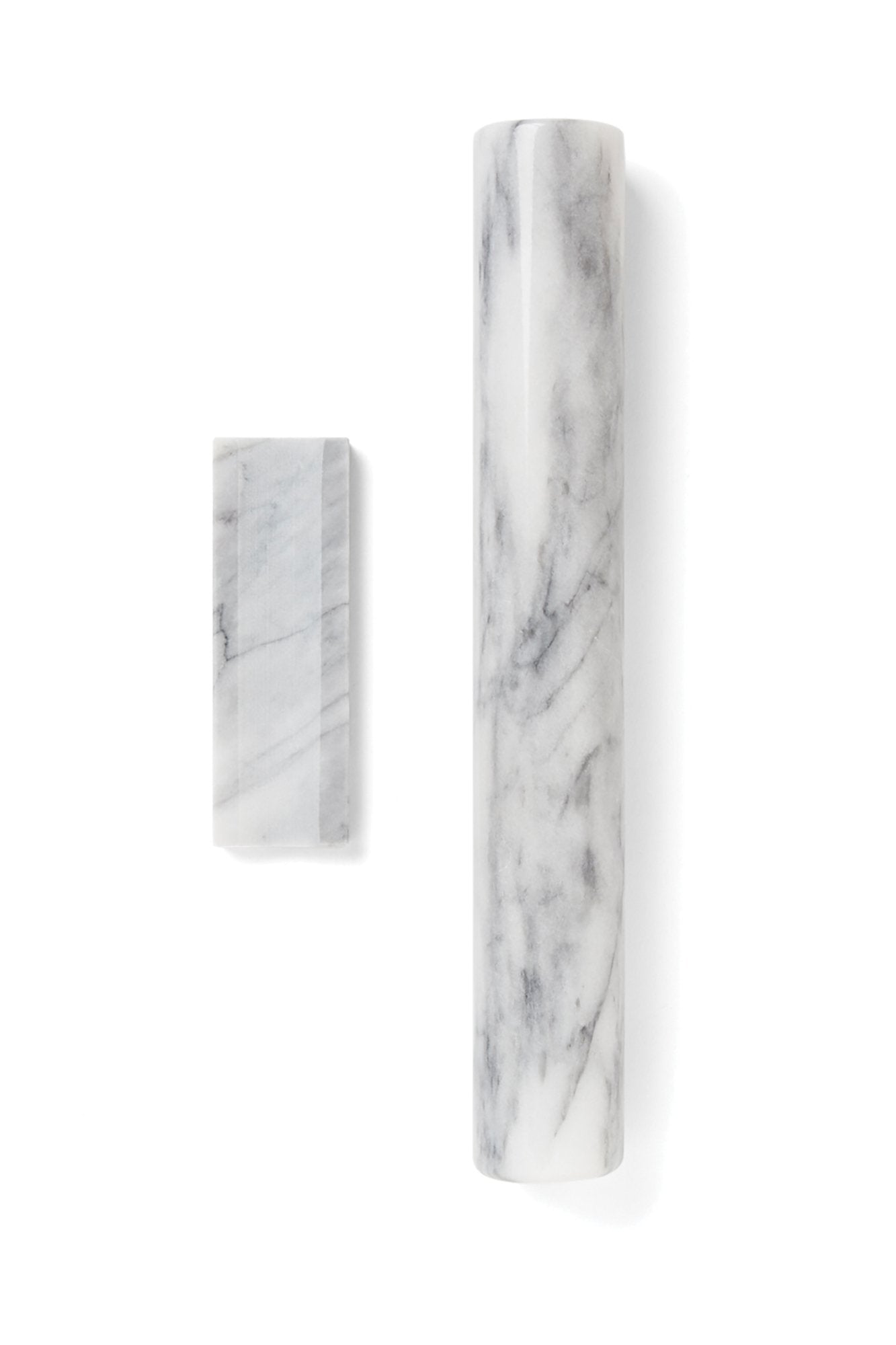Fox Run French Marble Rolling Pin With Base, White, 3 X 12 X 3 Inches