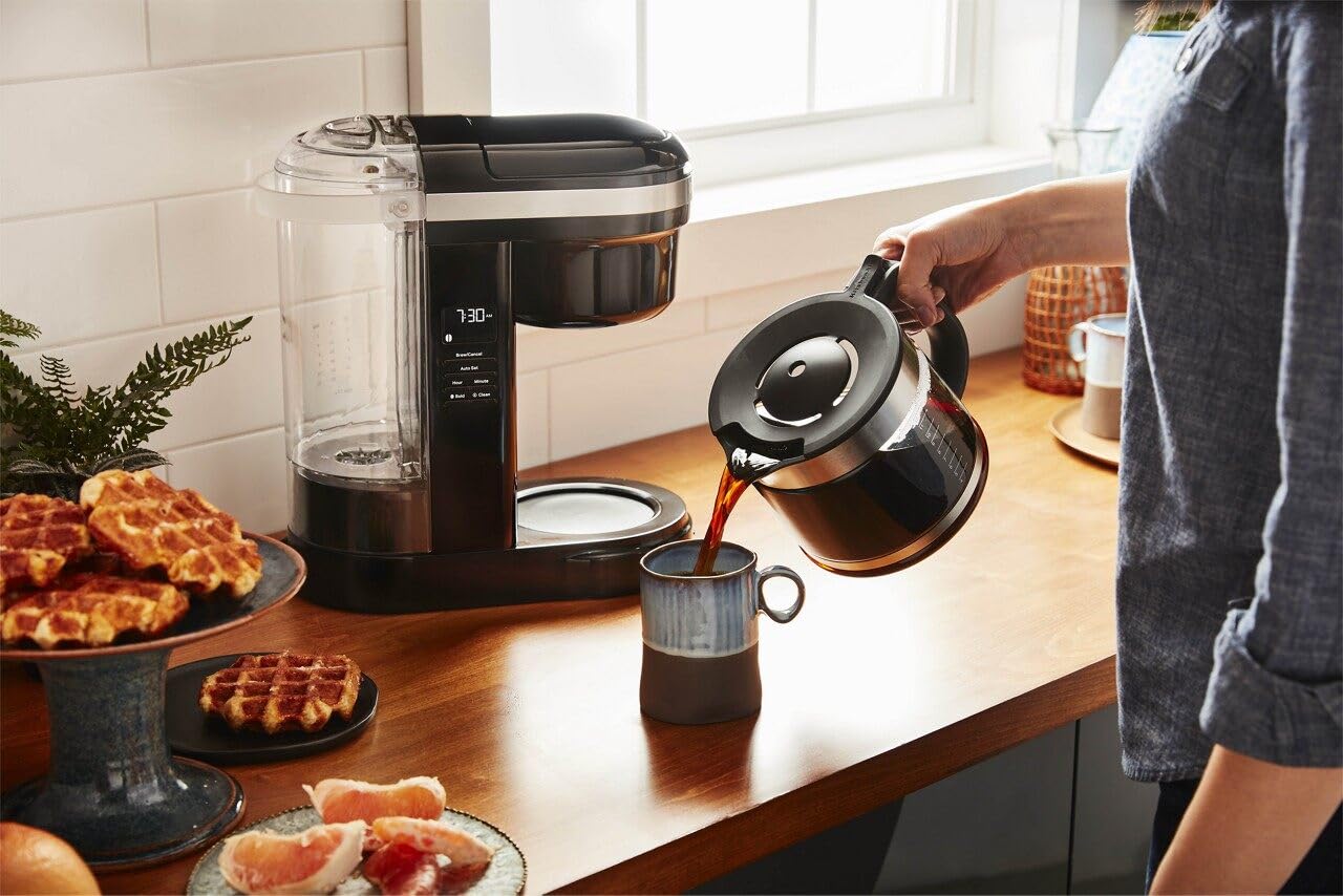 Kitchenaid Kcm1208Ob Drip Spiral Showerhead Coffee Maker, 12 Cup, 7.17''D X 13.4''W X 14.34''H, Onyx Black