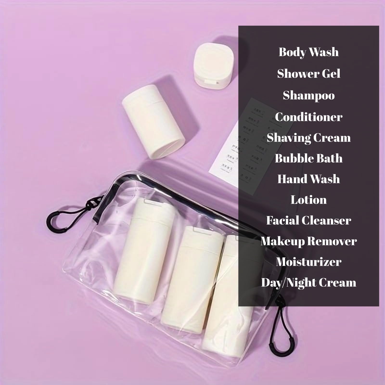Fanpoi 5Pcs Travel Bottles Toiletry Containers Set, Tsa Approved, Travel Essentials, Portable Travel Bottles With Clear Toiletry