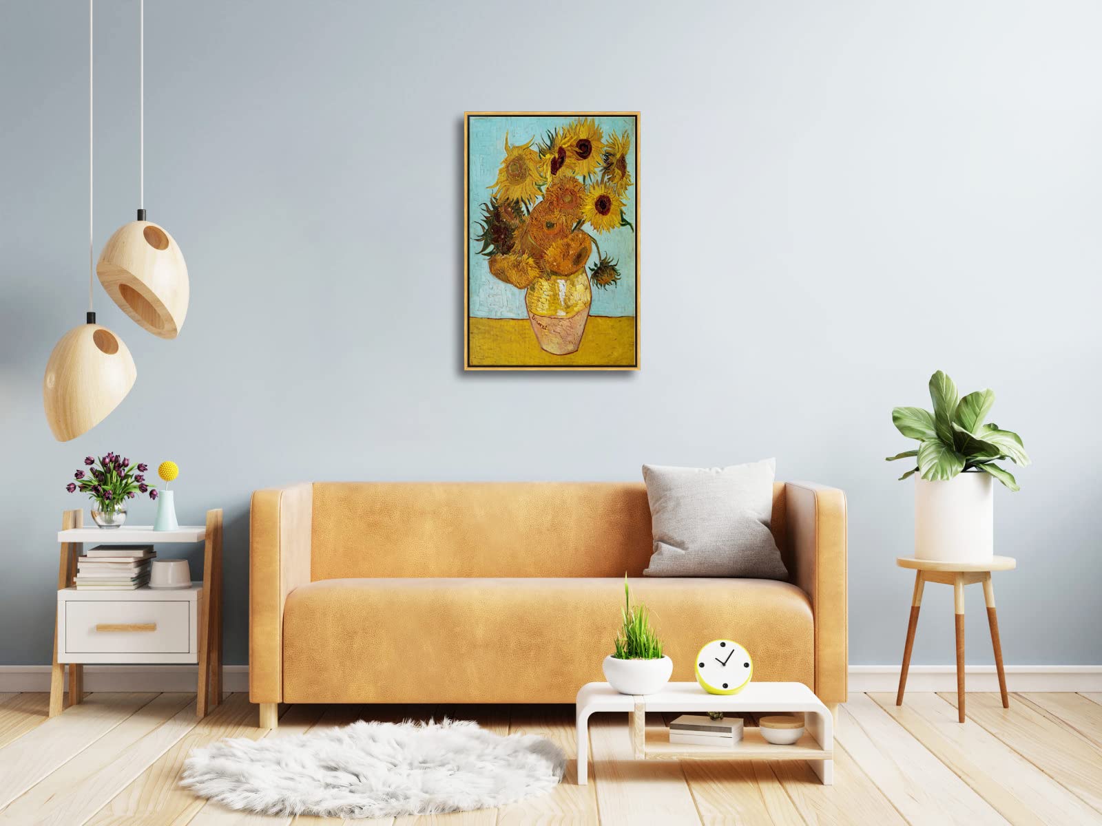 Wieco Art Framed Wall Art Of Sunflower By Vincent Van Gogh Paintings Reproduction Abstract Canvas Prints For Home Living Room De