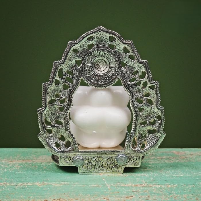 Mridaya Marble Lord Ganesh Sitting Throne, Cultured Marble Ganesha Statue, Ganesh Statue, Ganpati Idol, Ganapathi Idol, House Wa