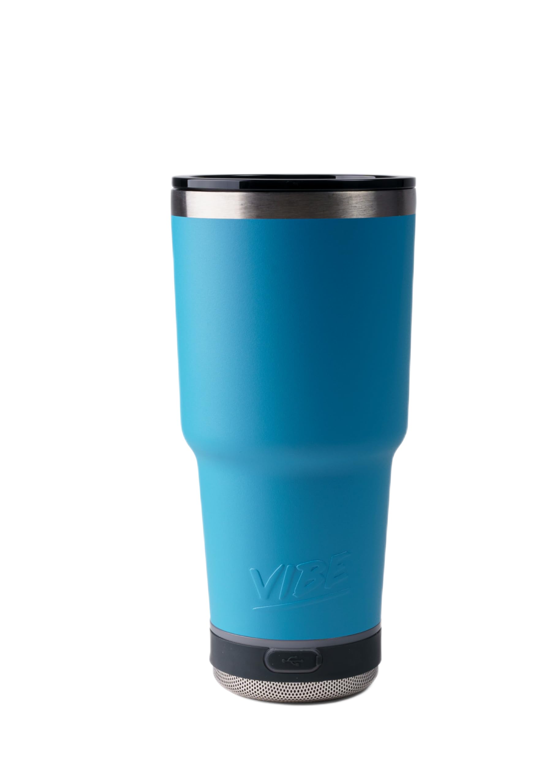 Pour Caddy Vibe 28 oz Tumbler with Bluetooth Speaker, Insulated Stainless Steel Travel Cup with Lid, Hot & Cold Drink Beverage C