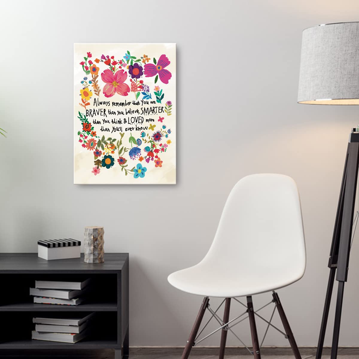 You Are Braver Than You Believe Inspirational Quotes Framed Canvas Prints Wall Art For Teens Girls Nursery Bedroom Dorm Wall Dec