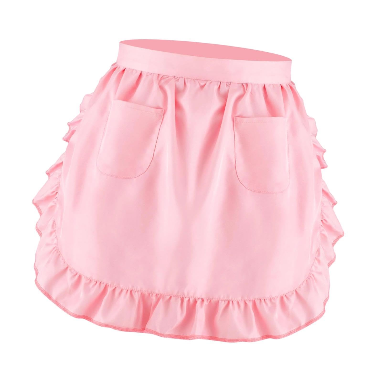 Merishopp Waist Apron Lightweight Comfortable Half Apron For Flower Shop Baking Server Pink