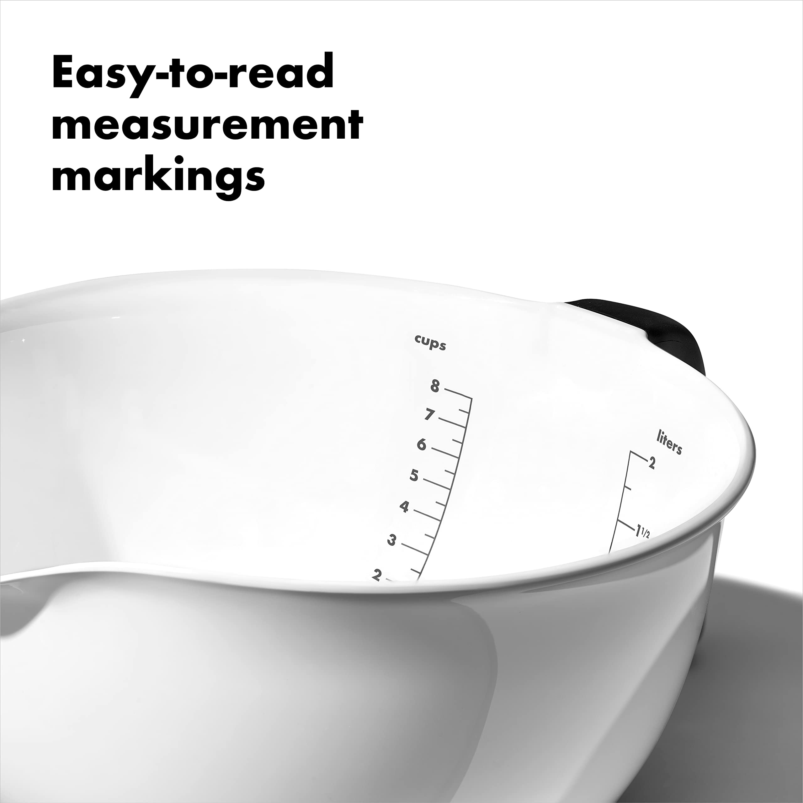 Oxo Good Grips 2Qt Plastic Batter Mixing Bowl, White