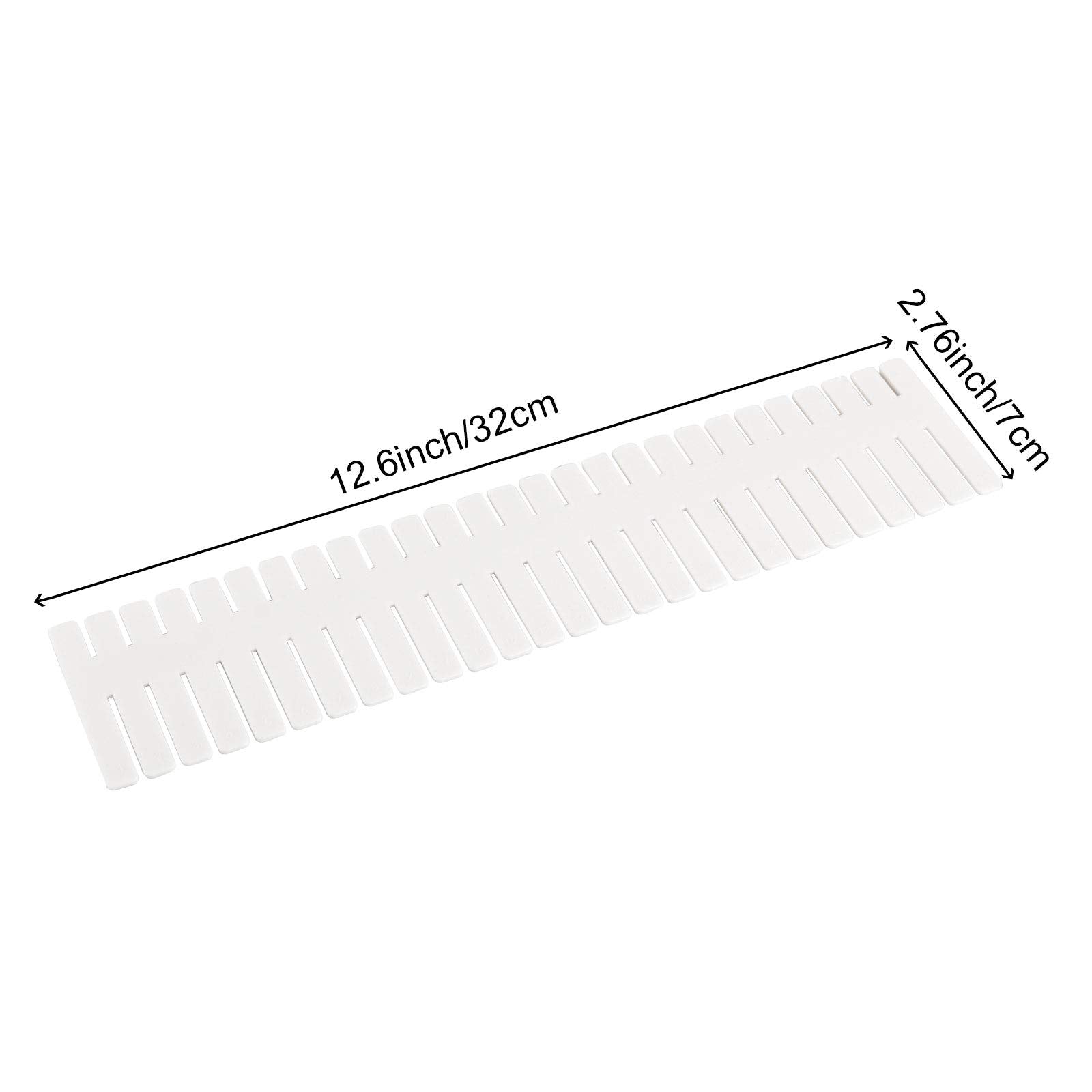 ZOENHOU 60 PCS 12.6 x 2.76 Inch White Drawer Dividers, Adjustable Premium Plastic Drawer Divider Organizers for Makeup Drawers D
