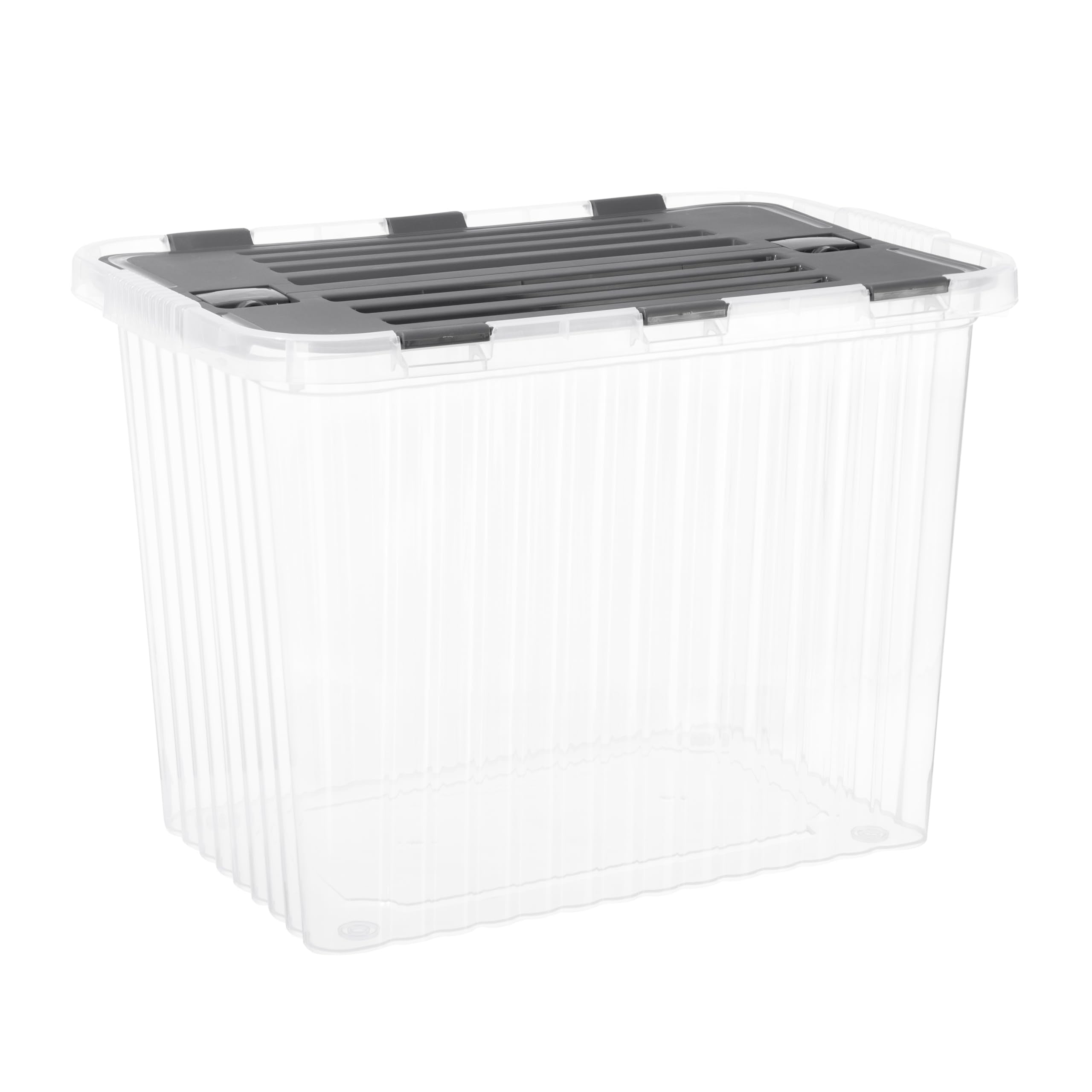 Superio 13 Gallon Hinged Lid Storage Tote; Stackable Storage Container with Lid (52 Quart  Bin with Hinged Lid)