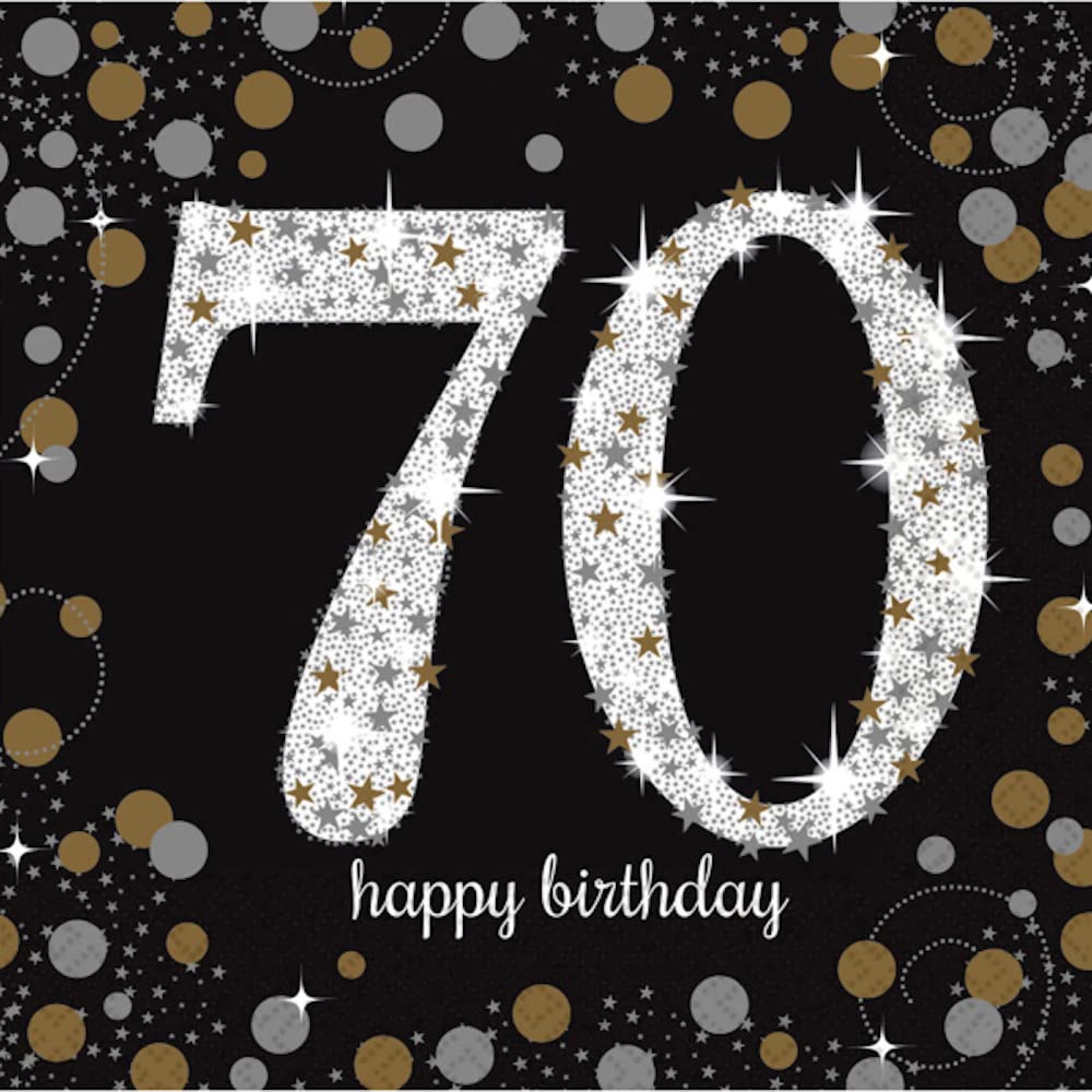 Sparkling Celebration 70 Luncheon Multicolor Paper Napkins ( 6.5'' X 6.5'' ) - Pack Of 16, Premium Quality & Eye-Catching Design