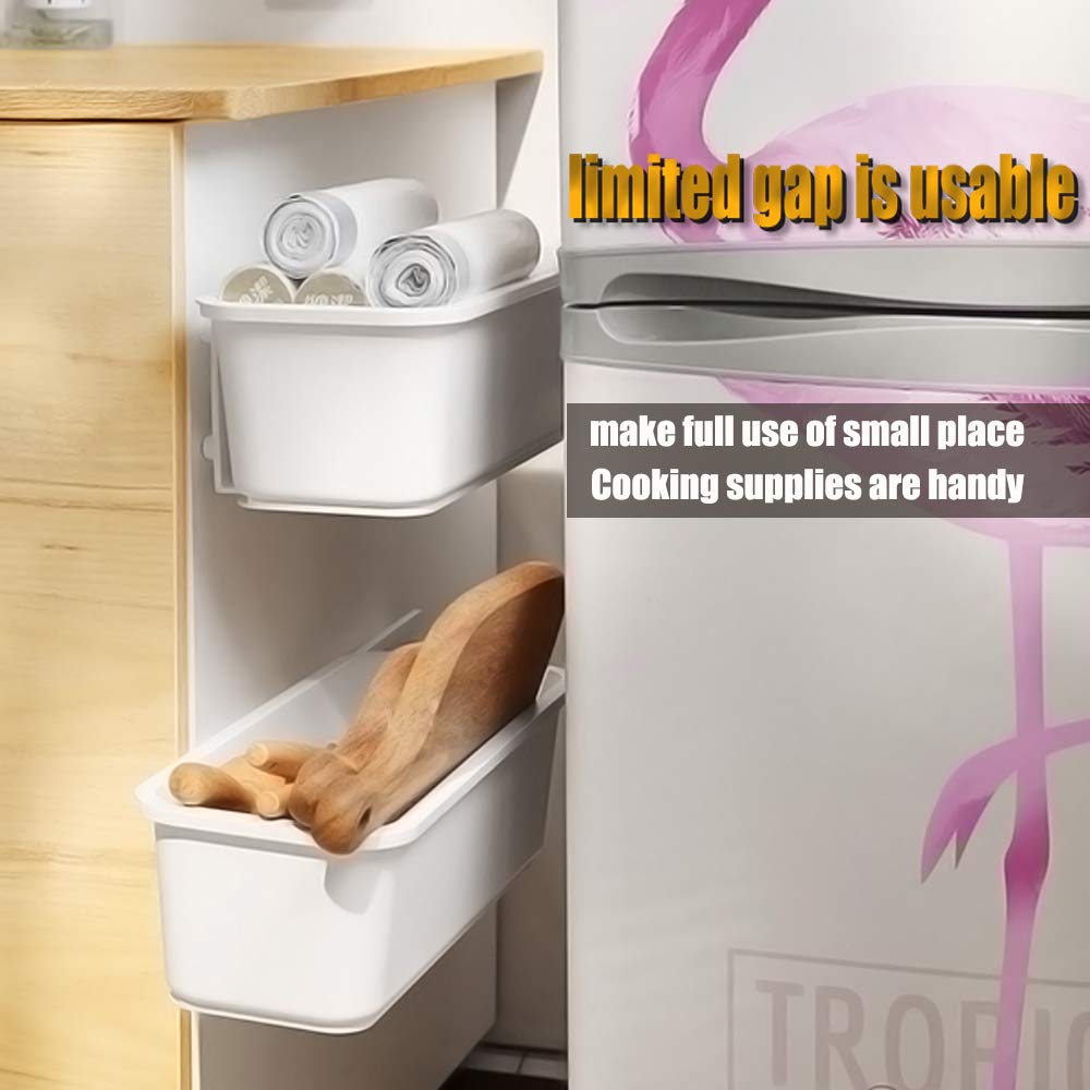 2 Pack Sliding Cabinet Basket For Bathroom, Pull Out Storage Drawer Shelves For Under Kitchen Sink Or Limit Space, Long 14.8In B