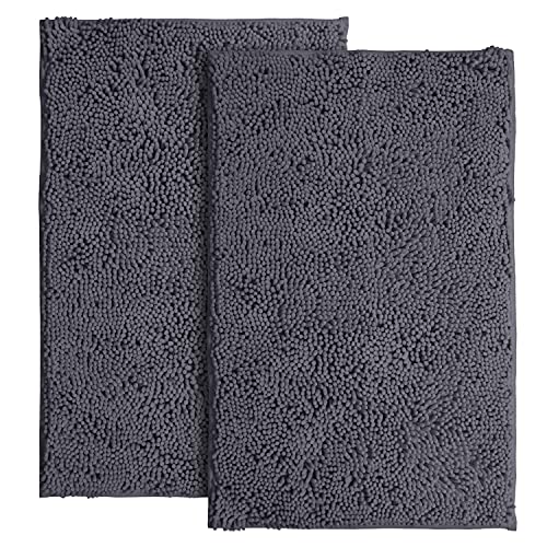 Luxurux Bathroom Rug Mat Set-Extra-Soft Plush Bath Mat Shower Bathroom Rugs 16 X 24 Inch Set,1'' Chenille Microfiber Material, S