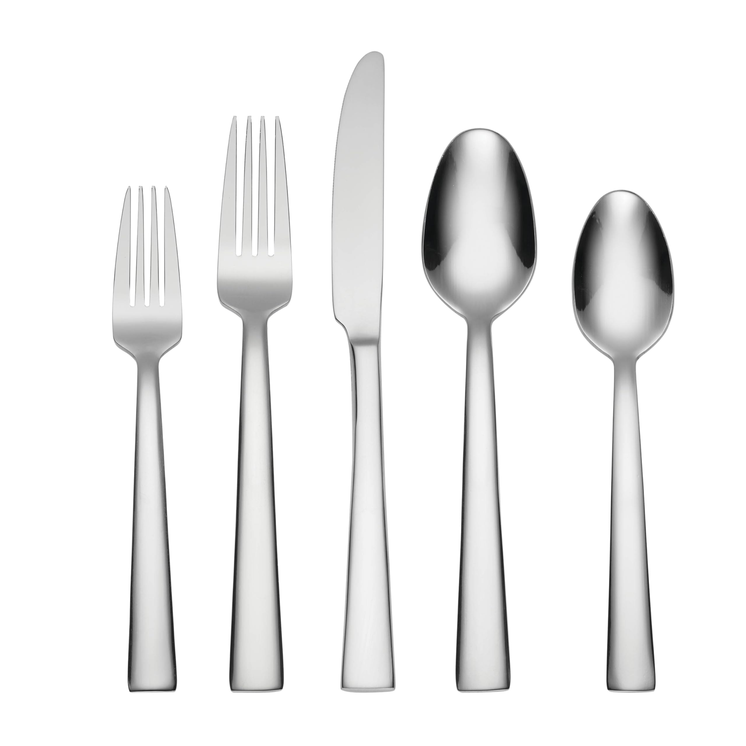 Oneida Madison Avenue 45 Piece Casual Flatware Set, 18/0 Stainless, Service For 8,Silver,45Pc