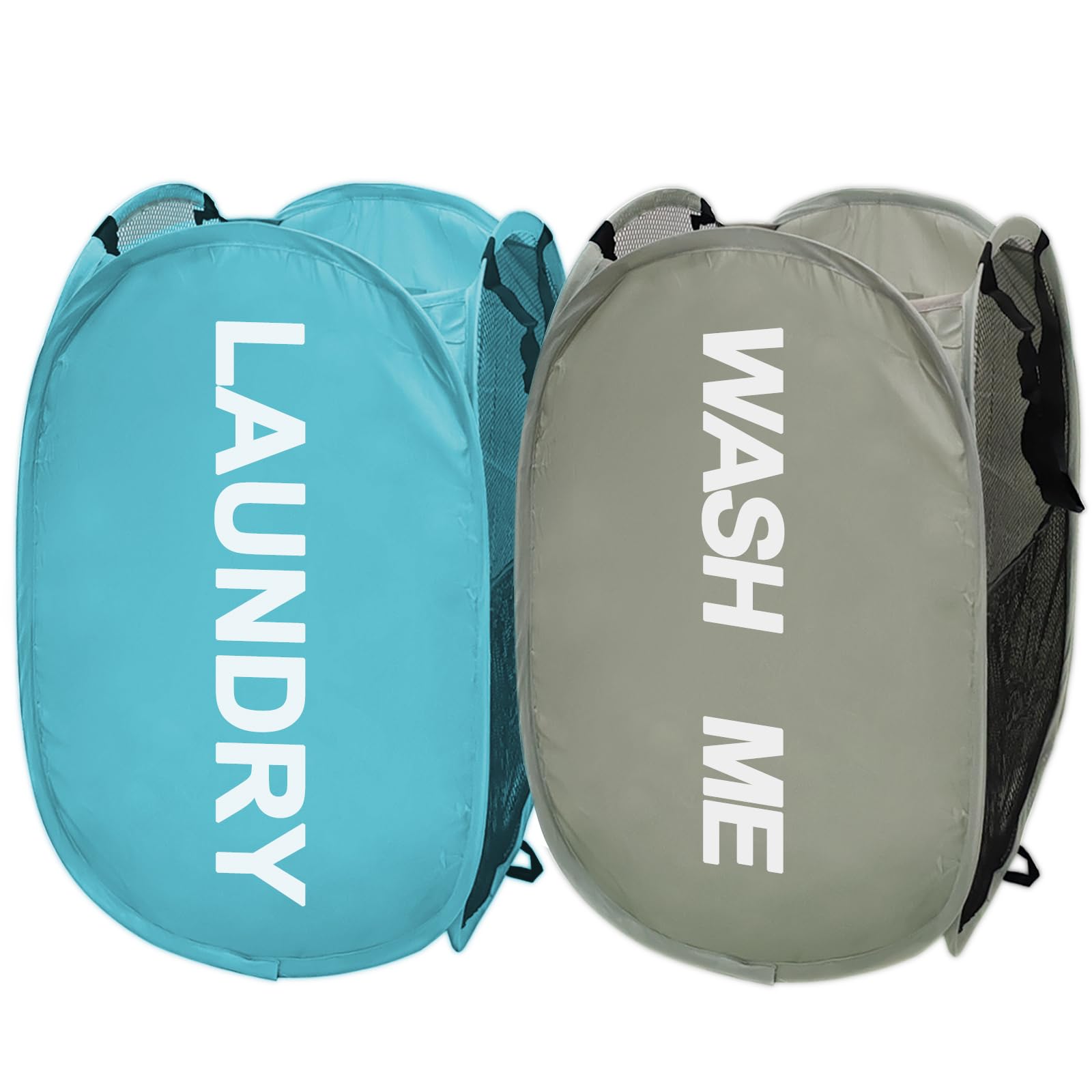 Buenod Mesh Popup Laundry Hampers, Collapsible Laundry Baskets, 2 Pack Clothes Hampers For Home, Bathroom, College Dorm, Rv Crui