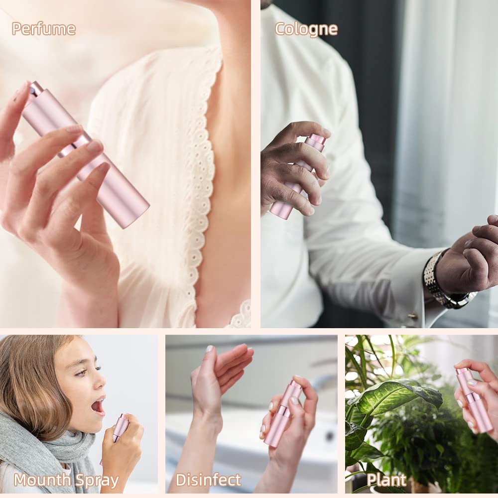 Lisapack 8Ml Atomizer Perfume Spray Bottle For Travel (3 Pcs) Empty Cologne Dispenser, Portable Sprayer (Pink)