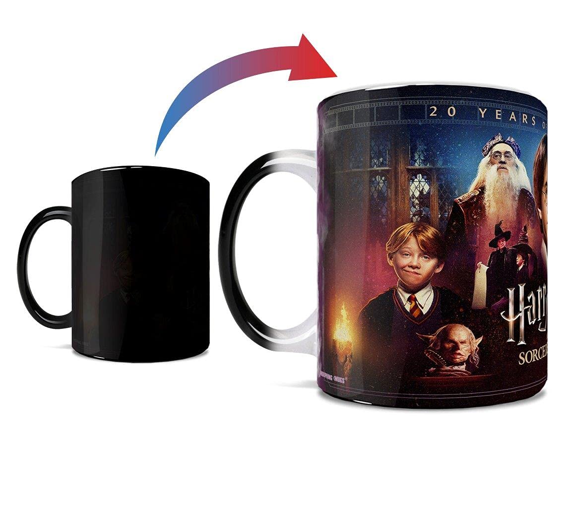 Morphing Mugs Harry Potter and the Sorcerer's Stone 20th Anniversary - One 11 oz Color Changing Ceramic Mug - Image Revealed Whe