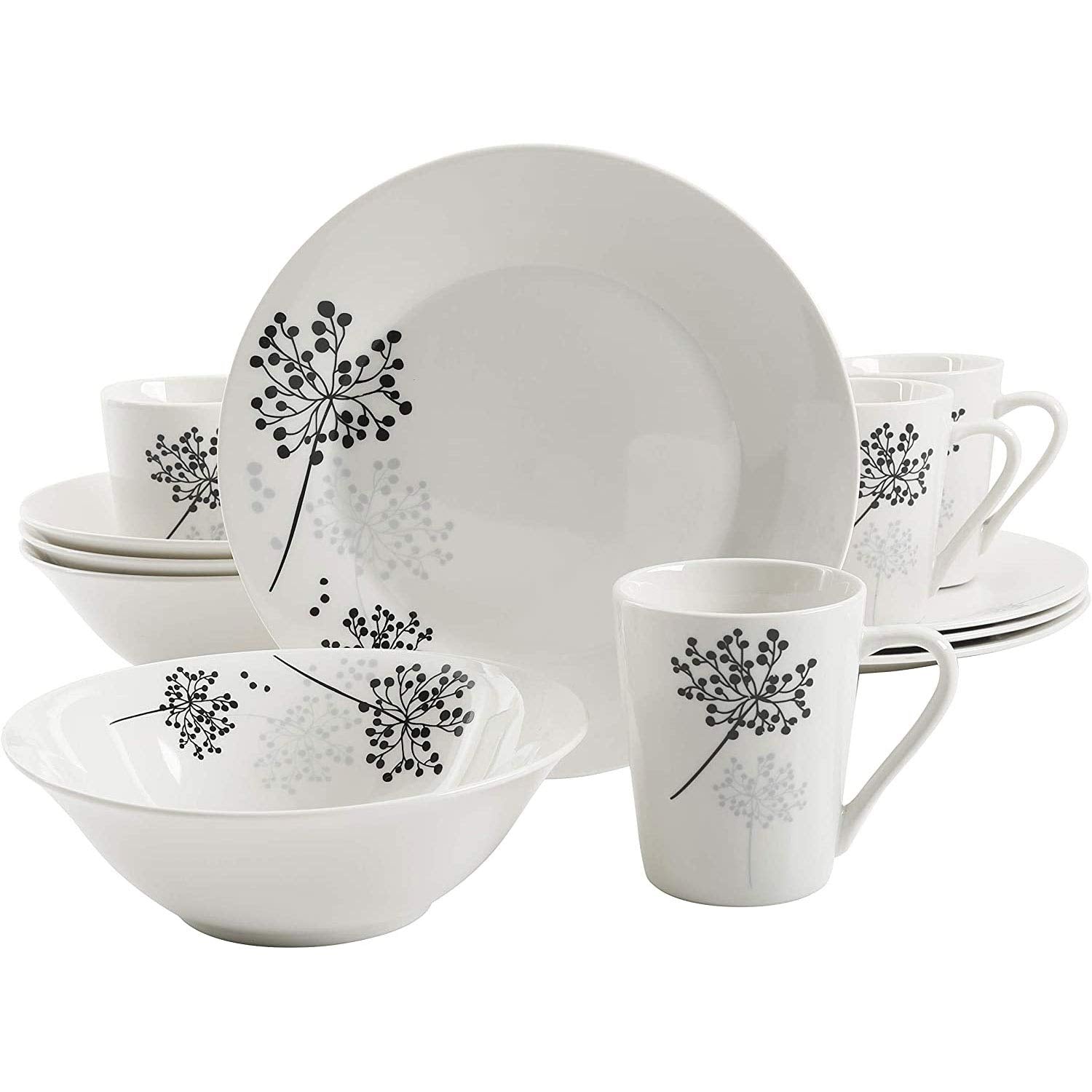 Gibson Home Netherwood 12 Piece Dinnerware Set, White
