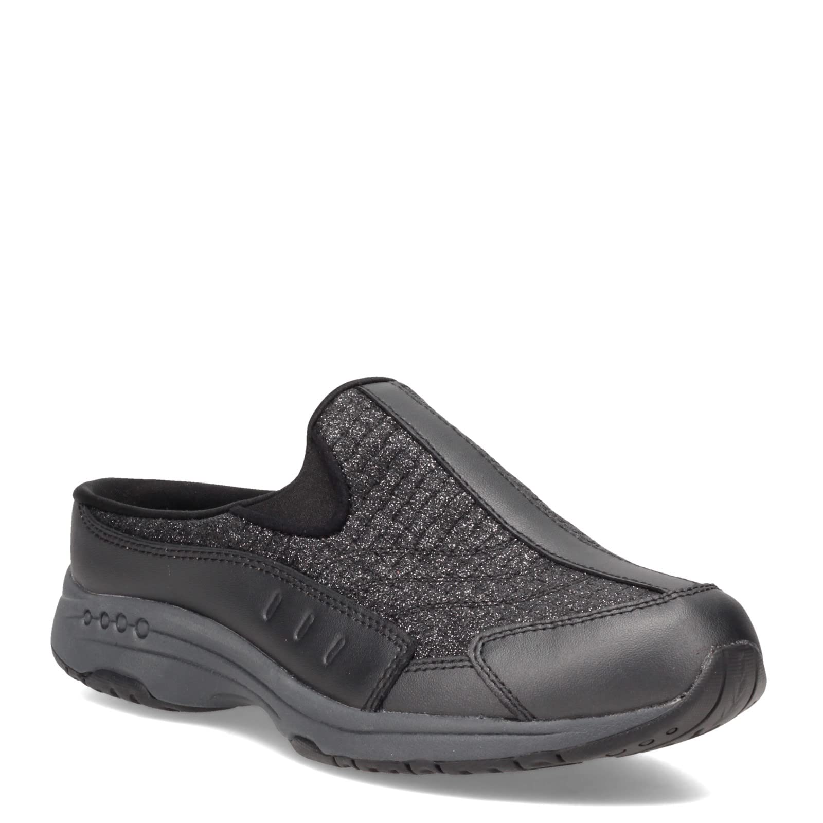 Easy Spirit Womens Traveltime481 Mule, Black-Glitter, 8 Wide
