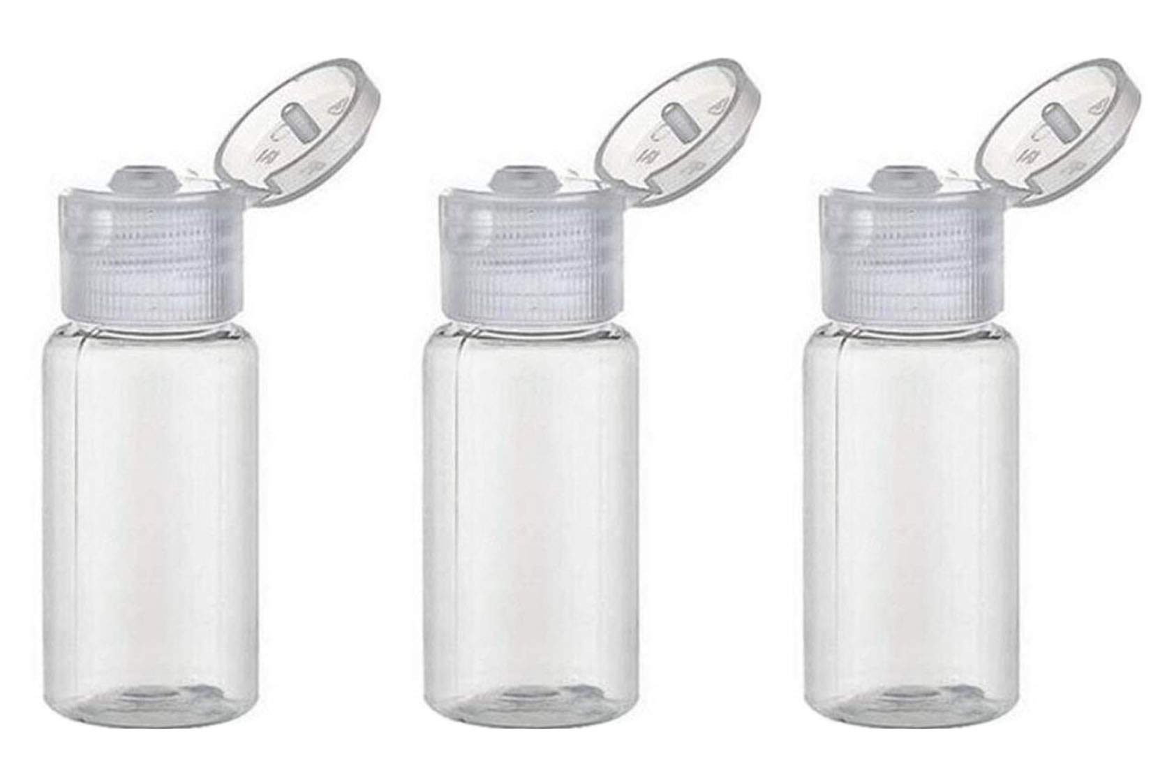 12Pcs 30Ml 1Oz Bpa Free Clear Empty Plastic Flip Cap Bottle Jar Pot Vial Container For Emulsion Liquid Makeup Lotion Emollient W