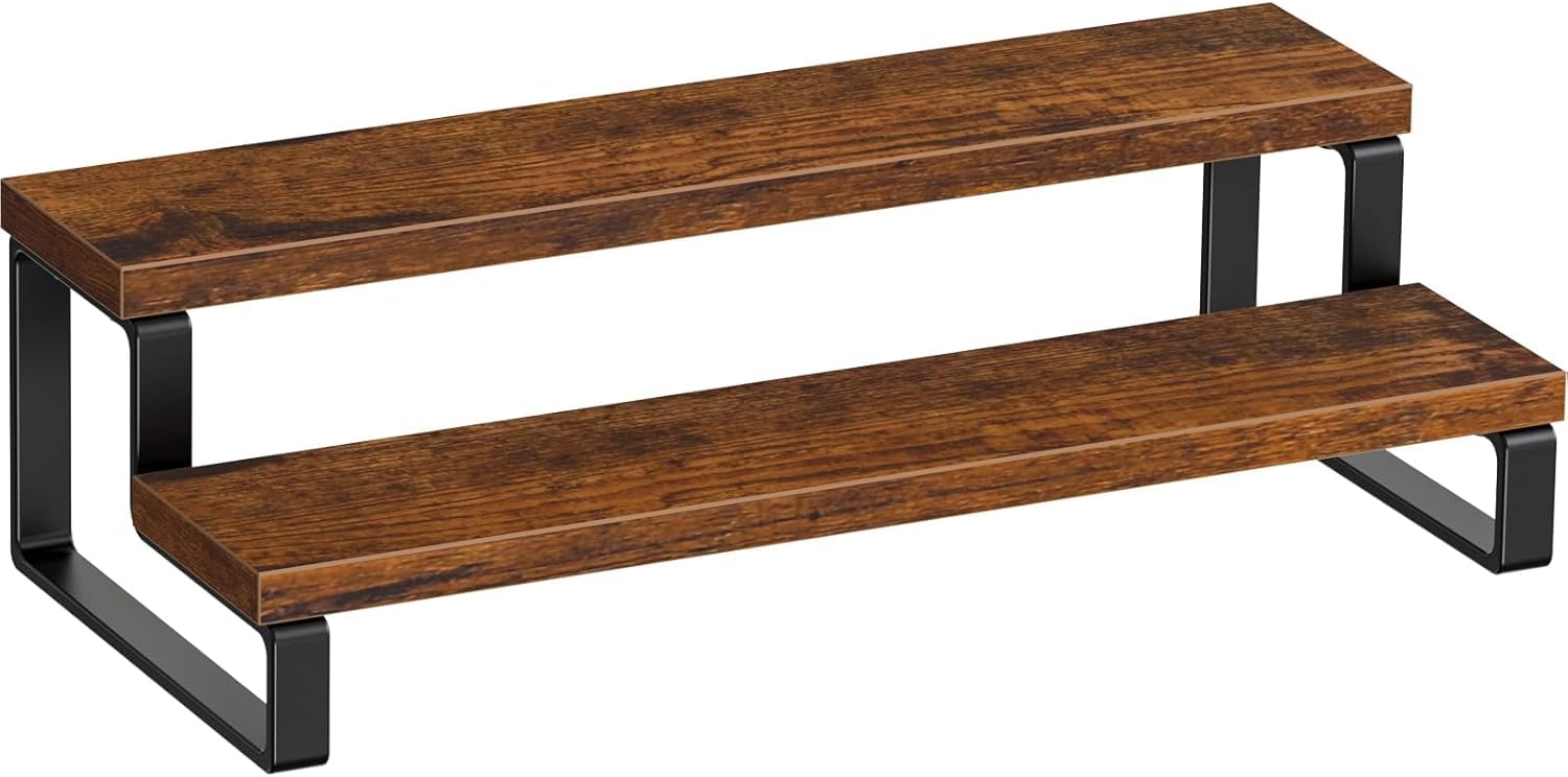 Wood Art Store 2Tier Rustic Wood Shelf Organizer For Bathroom Kitchen  Countertop Display Rack For Kitchen, Bathroom, Makeup, 