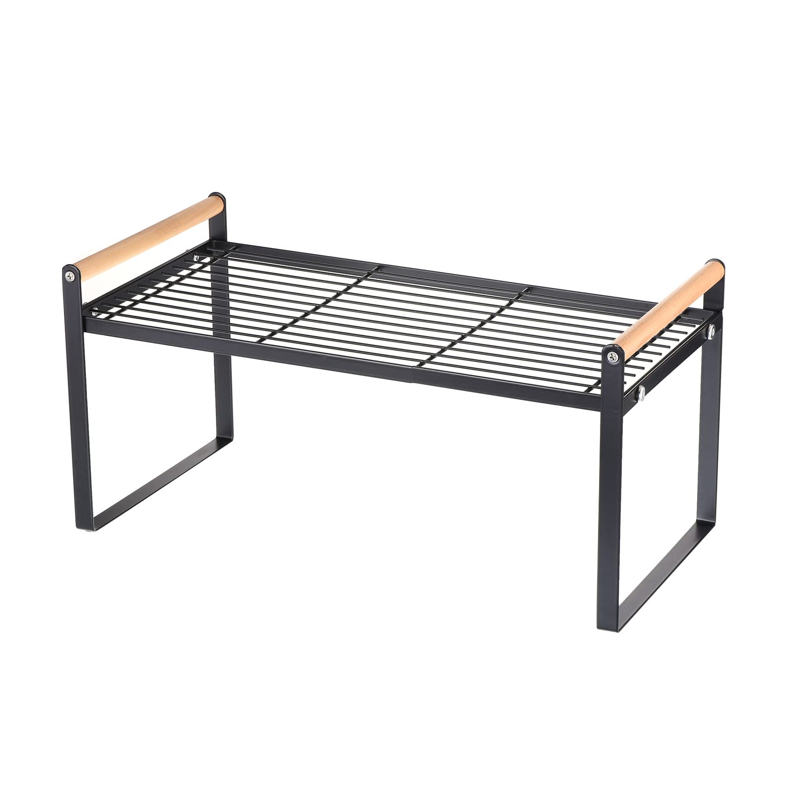 Patikil Kitchen Cabinet Shelf Organizer, Wood Counter Shelf Stackable Storage Shelf For Cupboard, Pantry, Corner, Under Sink - B