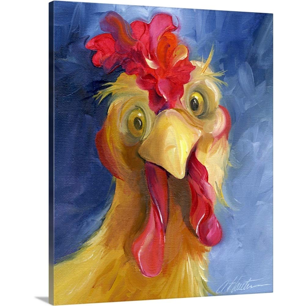 Canvas On Demand Are You Chicken Canvas Wall Art Print By Amy Hautman, Home Decor, Chicken, Wildlife Artwork, 24''X30''