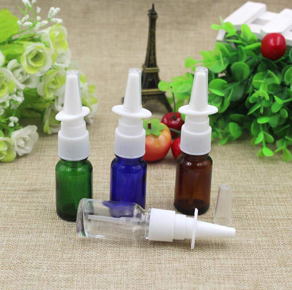 6Pcs 10Ml/0.34Oz Glass Nasal Spray Bottles - Portable Empty Refillable Fine Mist Sprayers Atomizers Cosmetic Makeup Perfume Stor