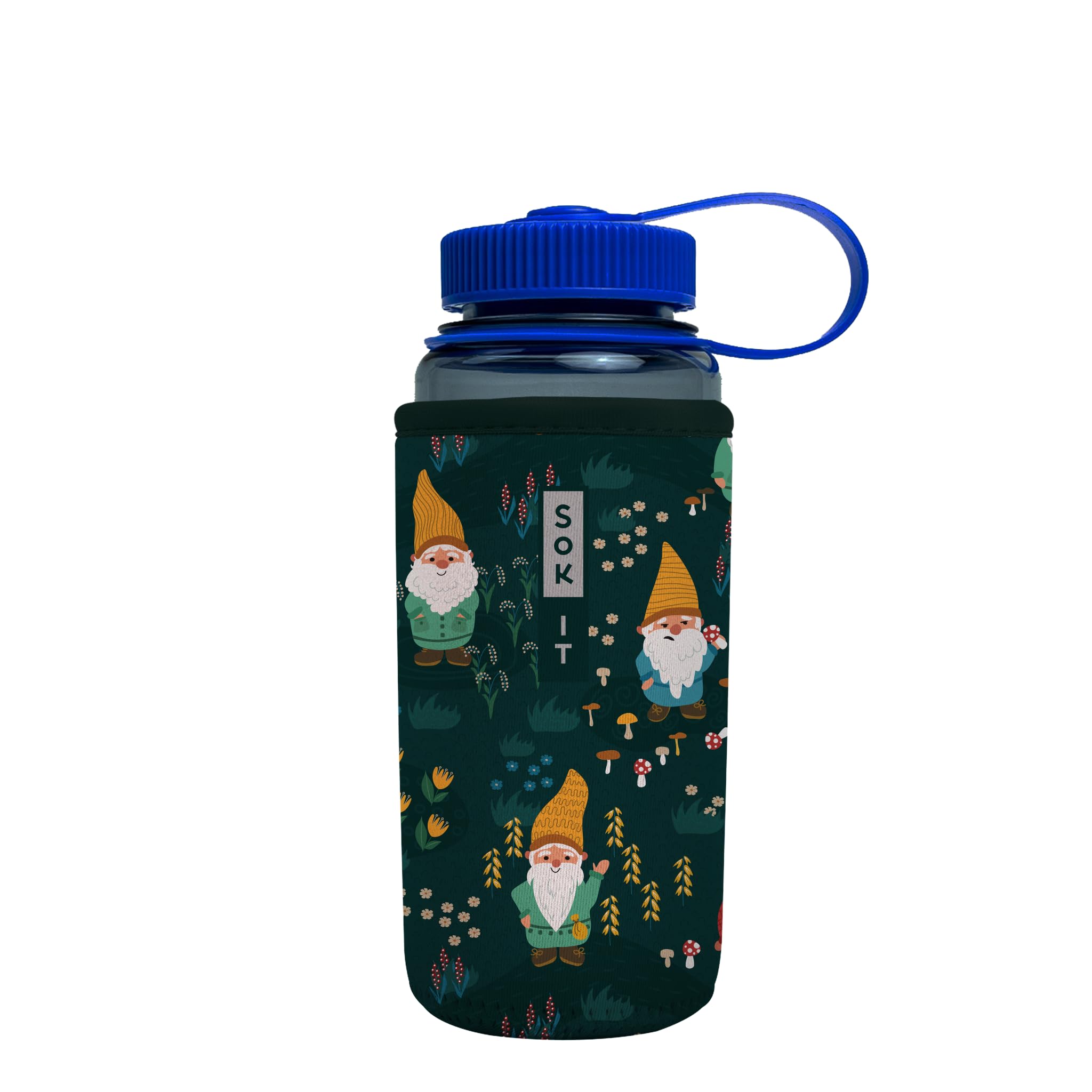Sok It BotlSok Water Bottle Sleeve Insulated Neoprene Cover (Rollin with my Gnomies, Fits 16oz CamelBak or Nalgene)