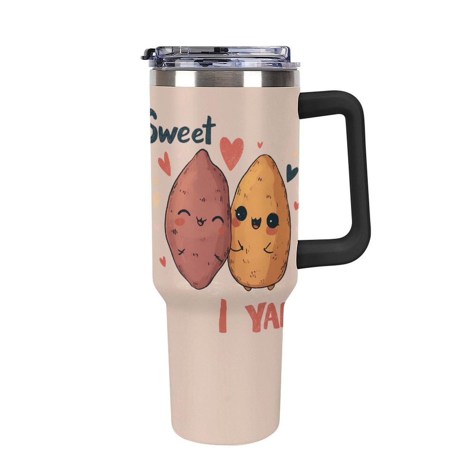 Sweet Potatoes I Yam 40 Oz Tumbler Stainless Steel Water Bottle Travel Mug Car Cup with Handle And Straw