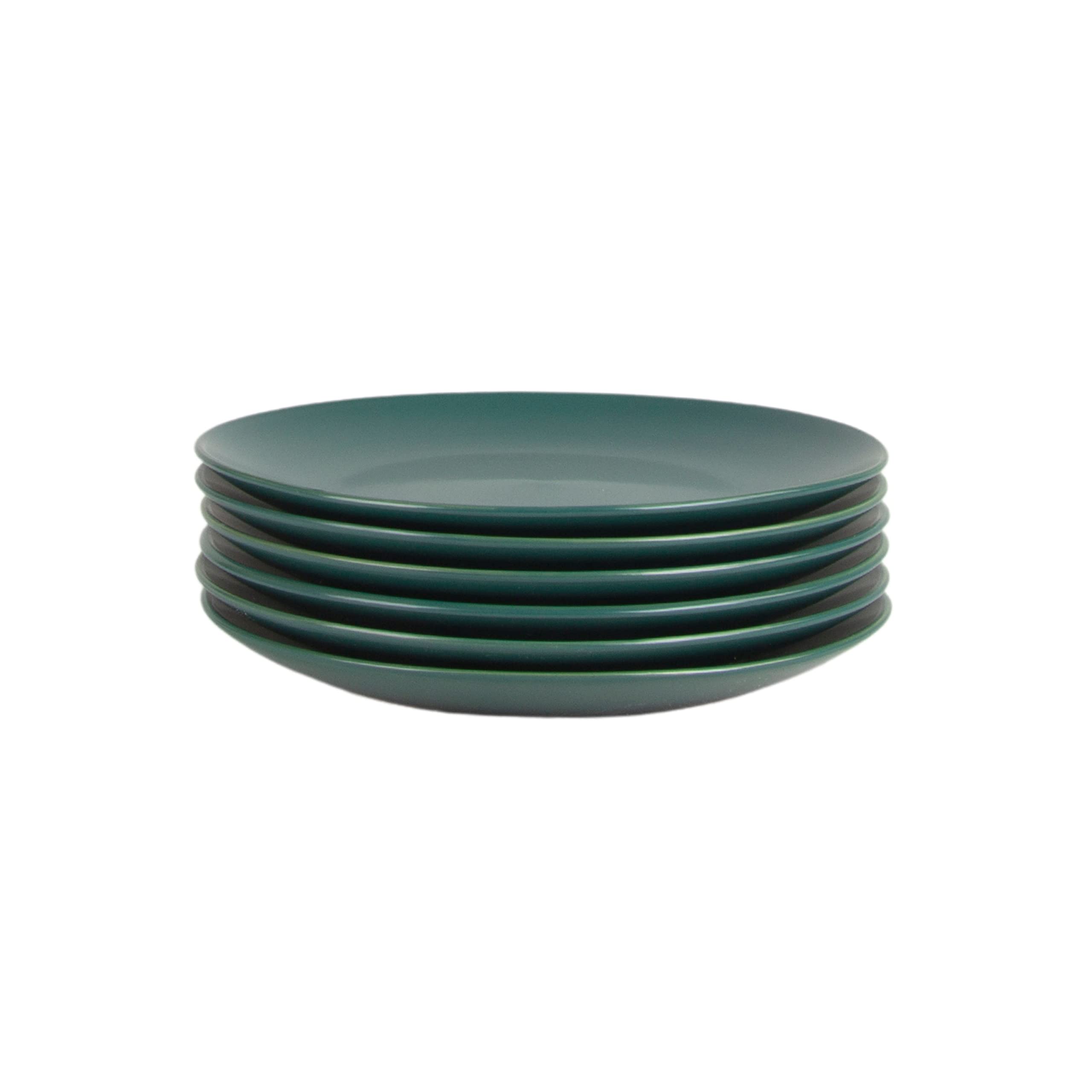 10 Strawberry Street Wazee Matte 825 coupe Salad Plate, Set of 6, Emerald green