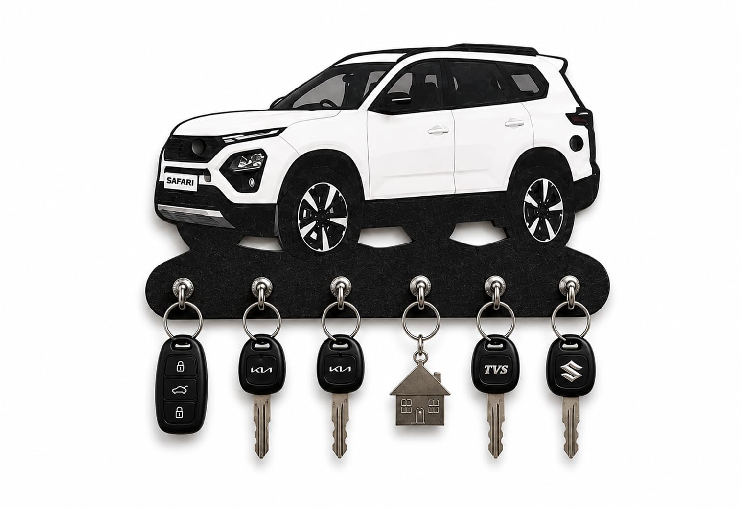 Wooden Thar Car Key Holder With 6 Hooks Wall Mounted Key Stand
