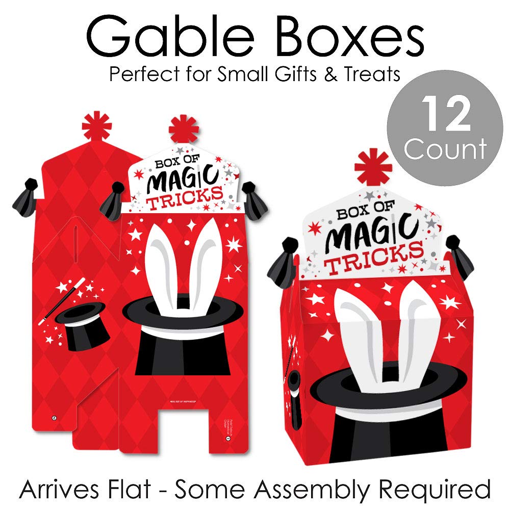 Big Dot Of Happiness Ta-Da, Magic Show - Treat Box Party Favors - Magical Birthday Party Goodie Gable Boxes - Set Of 12