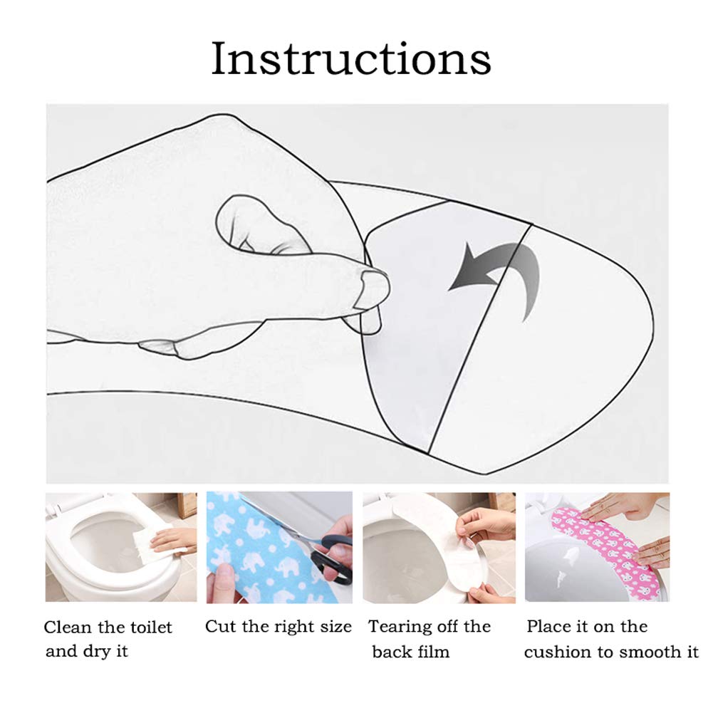 4 Pair Sticky Toilet Seat Lid Cover Pads Washable Toilet Warmer Mat Proector Liner For Bathroom Toilet Seat Cover Pads