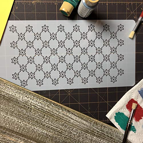 Designer Stencils Princess Lace 3 Cake Foodgrade Stencil, 6.4'' X 11.2'', Beige/Semi-Transparent